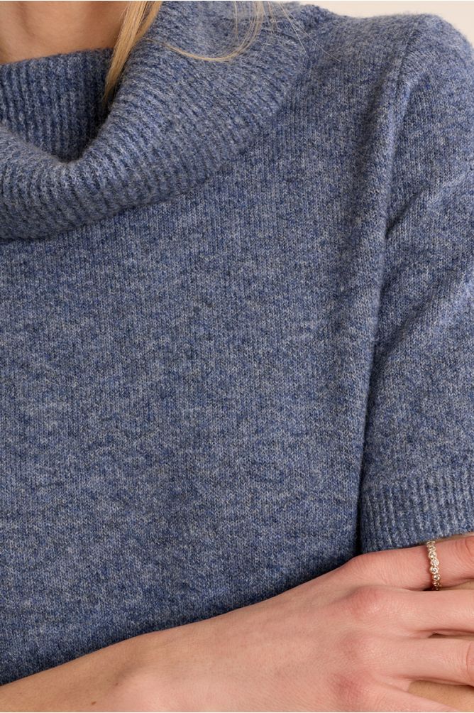 Pull manches courtes, col boule
