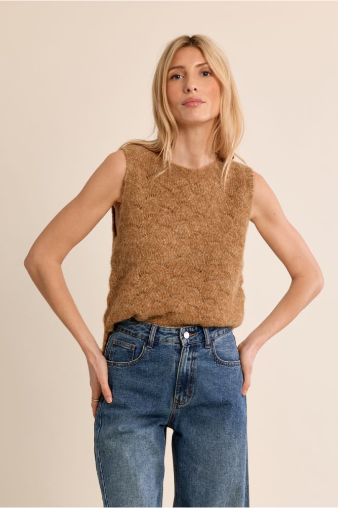Pull droit en maille ajourée