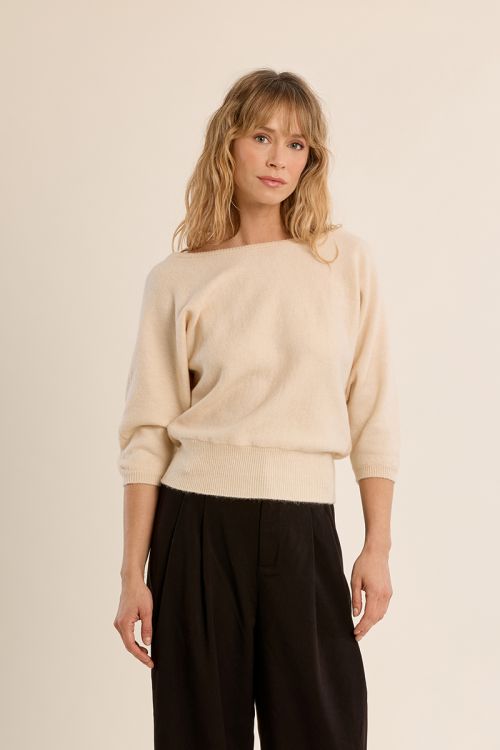 Jersey de manga 3/4 cuello barco
