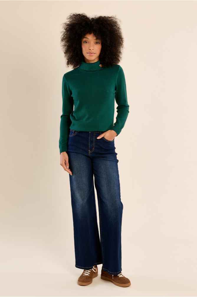 Fine knit sweater, turtleneck