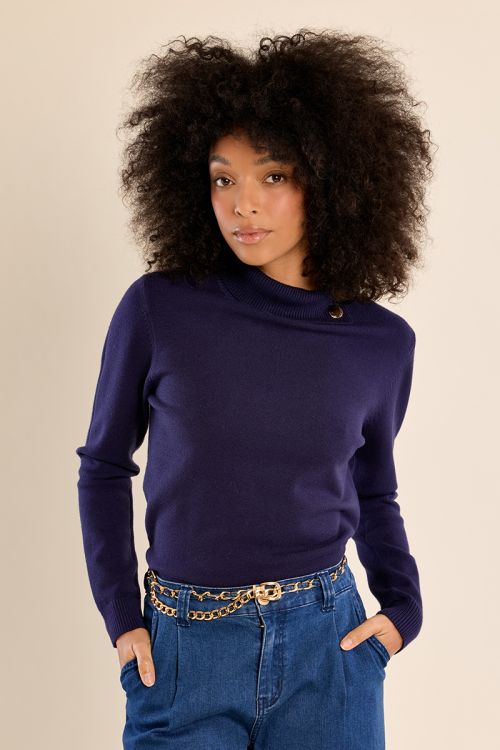 Fine knit sweater, turtleneck