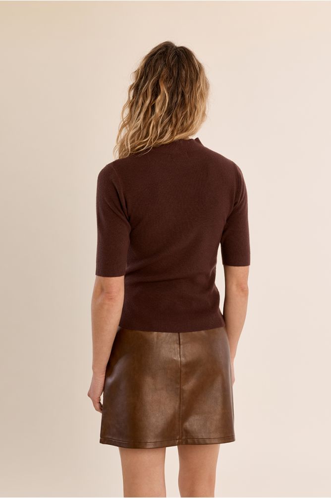 Pull col roulé, manches trois quart