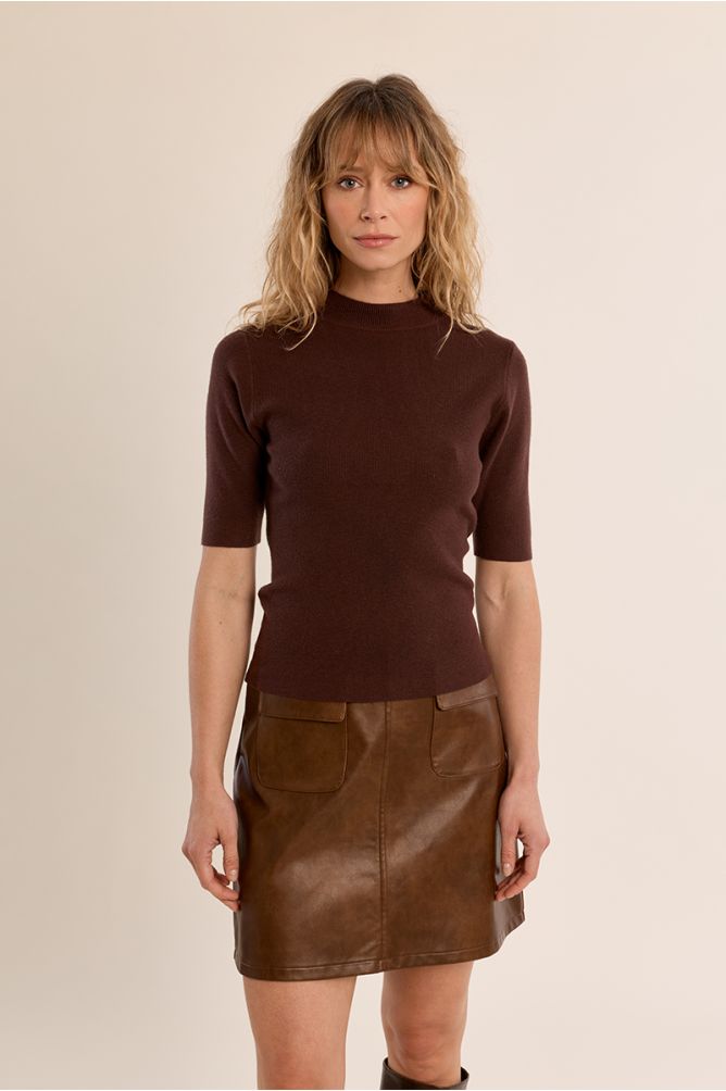 Turtleneck sweater, three-quarter sleeves