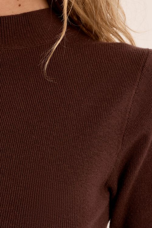 Turtleneck sweater, three-quarter sleeves