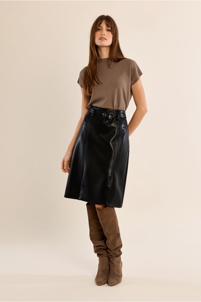 Fine knit sweater, short sleeves