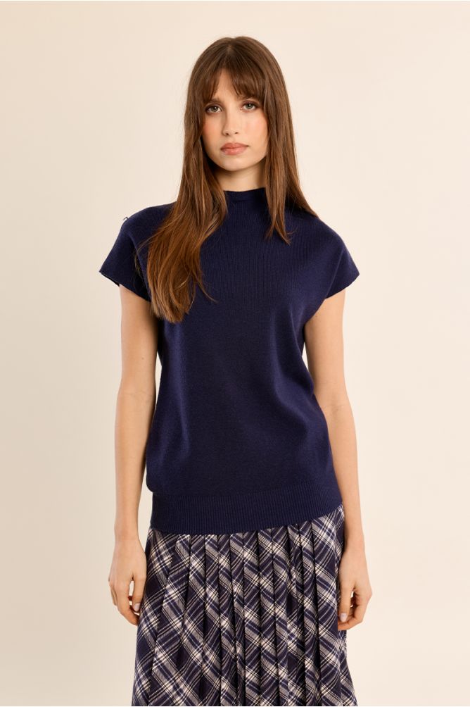 Pull en maille fine, manches courtes