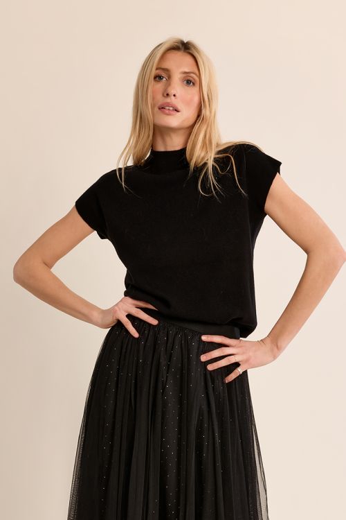 Pull en maille fine, manches courtes