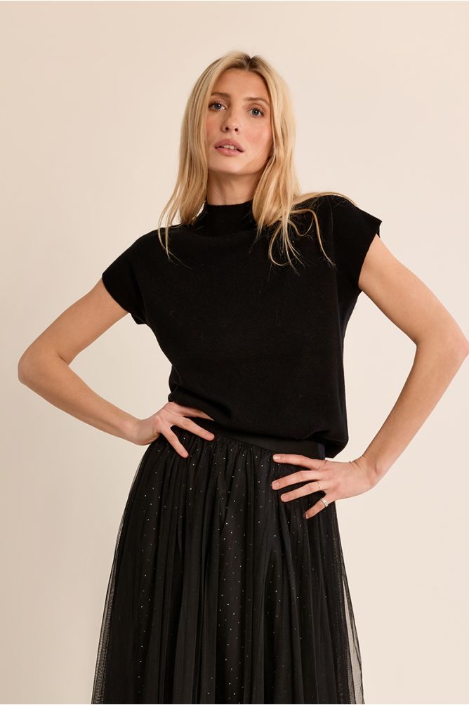 Pull en maille fine, manches courtes