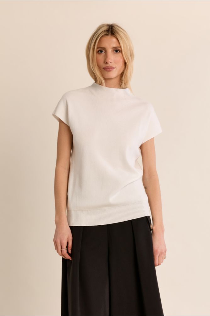 Pull en maille fine, manches courtes