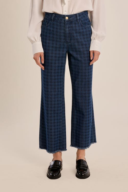 Cropped denim, checked