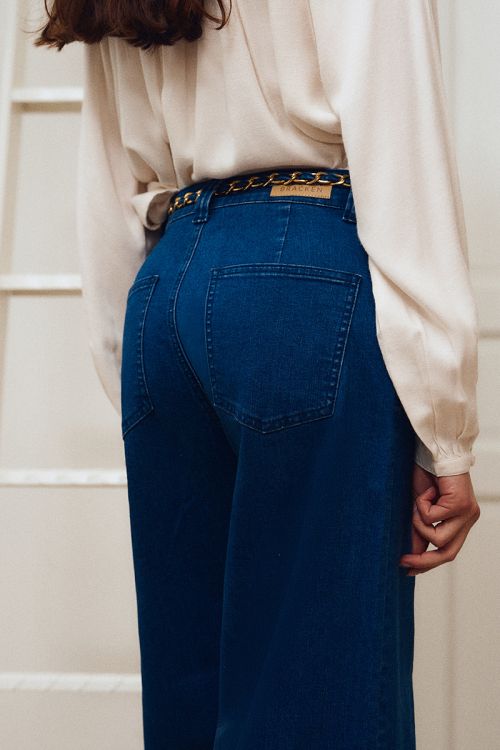 Denim large, ceinture amovible